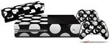 Kearas Polka Dots White On Black - Holiday Bundle Decal Style Skin fits XBOX One Console Original, Kinect and 2 Controllers (XBOX SYSTEM NOT INCLUDED)