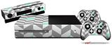 Chevrons Gray And Seafoam - Holiday Bundle Decal Style Skin fits XBOX One Console Original, Kinect and 2 Controllers (XBOX SYSTEM NOT INCLUDED)