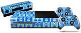 Skull And Crossbones Pattern Blue - Holiday Bundle Decal Style Skin fits XBOX One Console Original, Kinect and 2 Controllers (XBOX SYSTEM NOT INCLUDED)