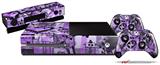 Scene Kid Sketches Purple - Holiday Bundle Decal Style Skin fits XBOX One Console Original, Kinect and 2 Controllers (XBOX SYSTEM NOT INCLUDED)