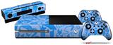 Skull Sketches Blue - Holiday Bundle Decal Style Skin fits XBOX One Console Original, Kinect and 2 Controllers (XBOX SYSTEM NOT INCLUDED)