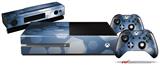 Bokeh Hex Blue - Holiday Bundle Decal Style Skin fits XBOX One Console Original, Kinect and 2 Controllers (XBOX SYSTEM NOT INCLUDED)