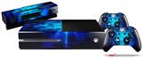 Cubic Shards Blue - Holiday Bundle Decal Style Skin fits XBOX One Console Original, Kinect and 2 Controllers (XBOX SYSTEM NOT INCLUDED)