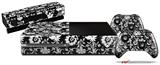 Black and White Flower - Holiday Bundle Decal Style Skin fits XBOX One Console Original, Kinect and 2 Controllers (XBOX SYSTEM NOT INCLUDED)