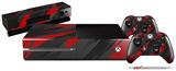 Jagged Camo Red - Holiday Bundle Decal Style Skin fits XBOX One Console Original, Kinect and 2 Controllers (XBOX SYSTEM NOT INCLUDED)