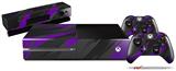 Jagged Camo Purple - Holiday Bundle Decal Style Skin fits XBOX One Console Original, Kinect and 2 Controllers (XBOX SYSTEM NOT INCLUDED)