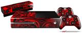 Liquid Metal Chrome Red - Holiday Bundle Decal Style Skin compatible with XBOX One Console Original, Kinect and 2 Controllers (XBOX SYSTEM NOT INCLUDED)