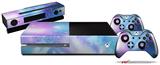 Dynamic Blue Galaxy - Holiday Bundle Decal Style Skin compatible with XBOX One Console Original, Kinect and 2 Controllers (XBOX SYSTEM NOT INCLUDED)