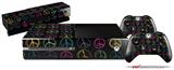 Kearas Peace Signs Black - Holiday Bundle Decal Style Skin fits XBOX One Console Original, Kinect and 2 Controllers (XBOX SYSTEM NOT INCLUDED)