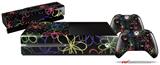 Kearas Flowers on Black - Holiday Bundle Decal Style Skin fits XBOX One Console Original, Kinect and 2 Controllers (XBOX SYSTEM NOT INCLUDED)