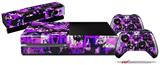 Purple Graffiti - Holiday Bundle Decal Style Skin fits XBOX One Console Original, Kinect and 2 Controllers (XBOX SYSTEM NOT INCLUDED)