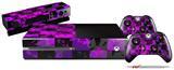 Purple Star Checkerboard - Holiday Bundle Decal Style Skin fits XBOX One Console Original, Kinect and 2 Controllers (XBOX SYSTEM NOT INCLUDED)