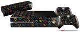 Kearas Hearts Black - Holiday Bundle Decal Style Skin fits XBOX One Console Original, Kinect and 2 Controllers (XBOX SYSTEM NOT INCLUDED)