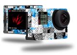 Checker Skull Splatter Blue - Decal Style Skin fits GoPro Hero 4 Silver Camera (GOPRO SOLD SEPARATELY)