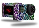 Splatter Girly Skull Rainbow - Decal Style Skin fits GoPro Hero 4 Silver Camera (GOPRO SOLD SEPARATELY)