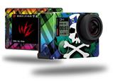 Rainbow Plaid Skull - Decal Style Skin fits GoPro Hero 4 Silver Camera (GOPRO SOLD SEPARATELY)