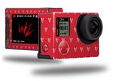 Hearts Red On White - Decal Style Skin fits GoPro Hero 4 Silver Camera (GOPRO SOLD SEPARATELY)