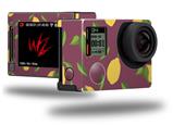 Lemon Leaves Burgandy - Decal Style Skin fits GoPro Hero 4 Silver Camera (GOPRO SOLD SEPARATELY)