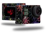 Kearas Flowers on Black - Decal Style Skin fits GoPro Hero 4 Silver Camera (GOPRO SOLD SEPARATELY)