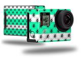 Kearas Daisies Stripe Sea Foam - Decal Style Skin fits GoPro Hero 4 Black Camera (GOPRO SOLD SEPARATELY)