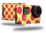 Kearas Polka Dots Pink And Yellow - Decal Style Skin fits GoPro Hero 4 Black Camera (GOPRO SOLD SEPARATELY)