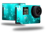 Bokeh Butterflies Neon Teal - Decal Style Skin fits GoPro Hero 4 Black Camera (GOPRO SOLD SEPARATELY)