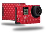 Hearts Red On White - Decal Style Skin fits GoPro Hero 4 Black Camera (GOPRO SOLD SEPARATELY)