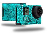 Folder Doodles Neon Teal - Decal Style Skin fits GoPro Hero 4 Black Camera (GOPRO SOLD SEPARATELY)