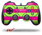 Psycho Stripes Neon Green and Hot Pink - Decal Style Skin fits Logitech F310 Gamepad Controller (CONTROLLER SOLD SEPARATELY)