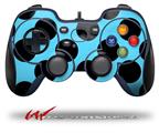 Kearas Polka Dots Black And Blue - Decal Style Skin fits Logitech F310 Gamepad Controller (CONTROLLER SOLD SEPARATELY)