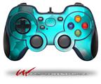 Bokeh Hex Neon Teal - Decal Style Skin fits Logitech F310 Gamepad Controller (CONTROLLER SOLD SEPARATELY)