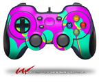 Drip Teal Pink Yellow - Decal Style Skin fits Logitech F310 Gamepad Controller (CONTROLLER SOLD SEPARATELY)