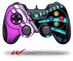 Black Waves Neon Teal Hot Pink - Decal Style Skin fits Logitech F310 Gamepad Controller (CONTROLLER SOLD SEPARATELY)