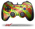 Two Tone Waves Neon Green Orange - Decal Style Skin fits Logitech F310 Gamepad Controller (CONTROLLER SOLD SEPARATELY)