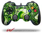 Liquid Metal Chrome Neon Green - Decal Style Skin compatible with Logitech F310 Gamepad Controller (CONTROLLER SOLD SEPARATELY)