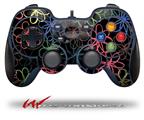 Kearas Flowers on Black - Decal Style Skin fits Logitech F310 Gamepad Controller (CONTROLLER SOLD SEPARATELY)