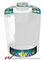 Decal Style Vinyl Skin compatible with Keurig K40 Elite Coffee Makers Beach Flowers 02 Blue Medium (KEURIG NOT INCLUDED)