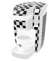 Decal Style Vinyl Skin compatible with Keurig K10 / K15 Mini Plus Coffee Makers Checkered Canvas Black and White (KEURIG NOT INCLUDED)