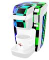 Decal Style Vinyl Skin compatible with Keurig K10 / K15 Mini Plus Coffee Makers Rainbow Checkerboard (KEURIG NOT INCLUDED)