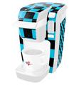 Decal Style Vinyl Skin compatible with Keurig K10 / K15 Mini Plus Coffee Makers Checkers Blue (KEURIG NOT INCLUDED)
