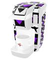 Decal Style Vinyl Skin compatible with Keurig K10 / K15 Mini Plus Coffee Makers Purple Hearts And Stars (KEURIG NOT INCLUDED)
