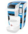 Decal Style Vinyl Skin compatible with Keurig K10 / K15 Mini Plus Coffee Makers Skull Stripes Blue (KEURIG NOT INCLUDED)