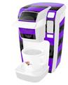 Decal Style Vinyl Skin compatible with Keurig K10 / K15 Mini Plus Coffee Makers Skull Stripes Purple (KEURIG NOT INCLUDED)