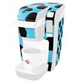 Decal Style Vinyl Skin compatible with Keurig K10 / K15 Mini Plus Coffee Makers Kearas Polka Dots Black And Blue (KEURIG NOT INCLUDED)