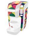 Decal Style Vinyl Skin compatible with Keurig K10 / K15 Mini Plus Coffee Makers Brushed Cirlces Multi Dark (KEURIG NOT INCLUDED)