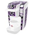 Decal Style Vinyl Skin compatible with Keurig K10 / K15 Mini Plus Coffee Makers Splatter Girly Skull Purple (KEURIG NOT INCLUDED)