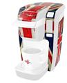 Decal Style Vinyl Skin compatible with Keurig K10 / K15 Mini Plus Coffee Makers Painted Faded and Cracked Union Jack British Flag (KEURIG NOT INCLUDED)