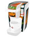 Decal Style Vinyl Skin compatible with Keurig K10 / K15 Mini Plus Coffee Makers Halloween Mean Jack O Lantern Pumpkin (KEURIG NOT INCLUDED)