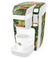 Decal Style Vinyl Skin compatible with Keurig K10 / K15 Mini Plus Coffee Makers Famingos and Flowers Sage Green (KEURIG NOT INCLUDED)