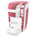 Decal Style Vinyl Skin compatible with Keurig K10 / K15 Mini Plus Coffee Makers Seahorses and Shells Coral (KEURIG NOT INCLUDED)